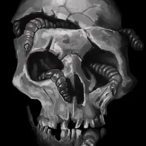 Skull with Maggots