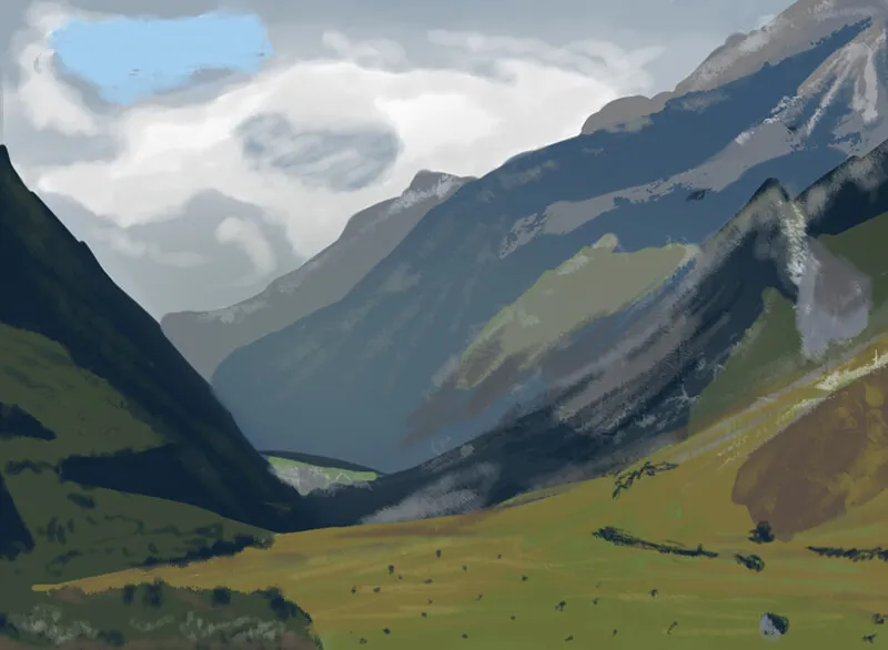 Landscape in the Mountains
