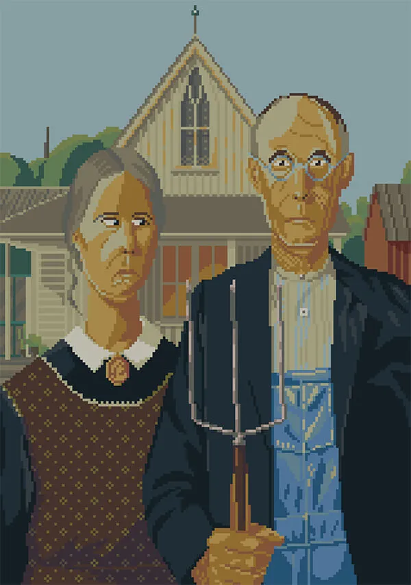 "American Gothic" by Grant Wood (1930)